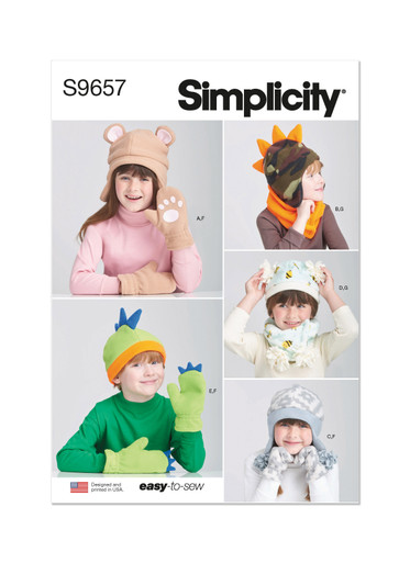 S9657 | Children's Hats and Mittens and Cowl Scarves | Simplicity