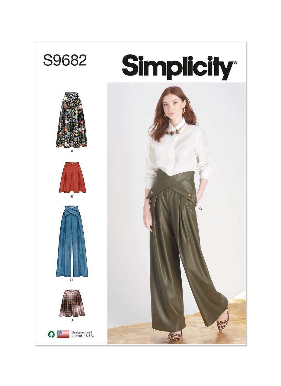 Simplicity S9682 | Misses' Skirts, Pants, and Shorts | Front of Envelope