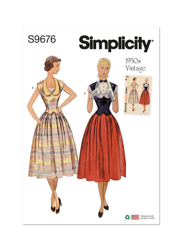 S9676 | Misses' Vintage Two-Piece Dresses | Simplicity