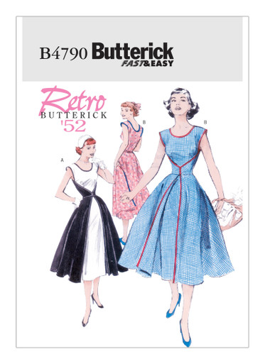 Patron De Couture Vintage Butterick 6486 - Robe Des Années 1950, Motif B32 (2057) - Neuf, Pièces Complètes