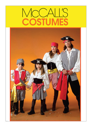 McCall's M4952 Misses'/Men's/Children's Pirate Costumes (open-front vest) pattern envelope