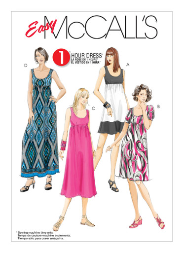 M5893 | Misses'/Women's Empire-Waist Dresses | McCall's Patterns