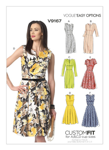 V9167 | Misses' Notch-Neck Princess-Seam Dresses | Vogue Patterns
