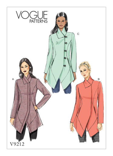 V9212 | Misses' Seamed and Collared Jackets | Vogue Patterns