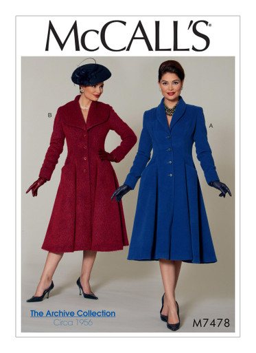 M7478 (PDF) | Misses'/Miss Petite Fit and Flare, Shawl Collar