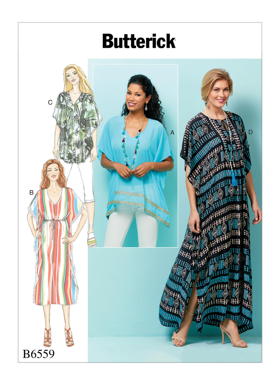 Butterick B6559 | Misses' Top, Tunic And Caftan | Front of Envelope