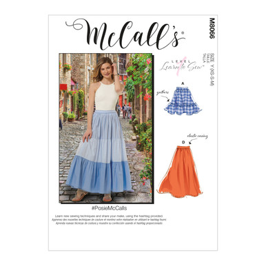 M8066 (PDF) | #PosieMcCalls - Misses' Pull-On Gathered Skirts with