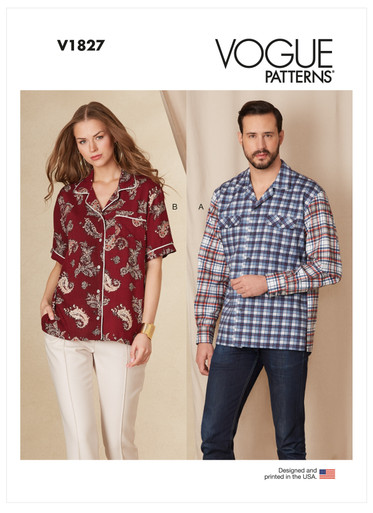 V1827 | Unisex Shirts | Vogue Patterns