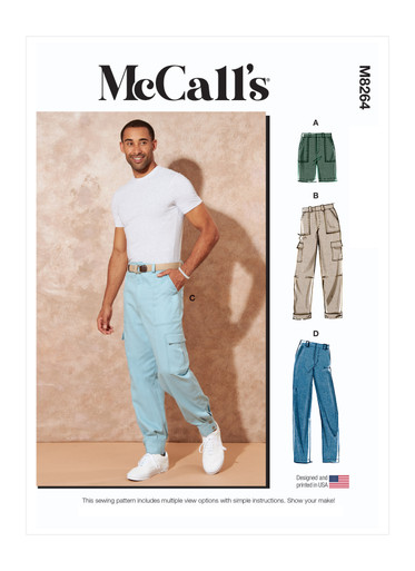 McCall's M8536BB Men's Cargo Shorts & Pants Sewing Pattern - Sizes 44-52 With Multiple Pocket Styles