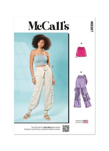 Athletic Wear Mccall's M8368 A XS-XL New Sewing Pattern, Crop Top With  Twist Detail, Stretch Pants With Flare Legs, Athleisure, Sew Along 