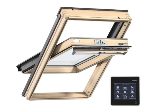 VELUX INTEGRA Solar Centre-Pivot Pine Roof Window GGL SK06 306630