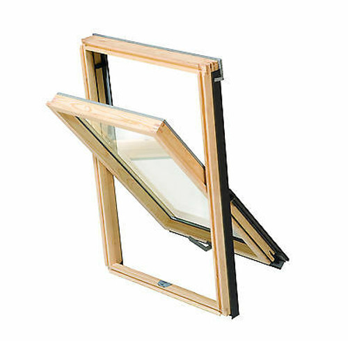 YARDLITE (VELUX style) Centre-Pivot Pine Roof Window with Flashing