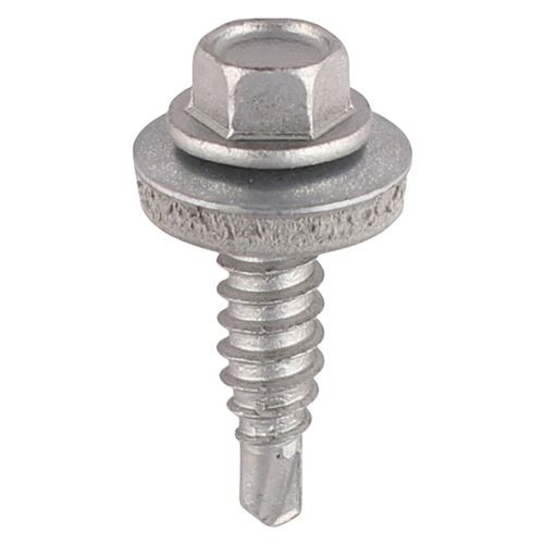 Stitching Screws - Hex - For Sheet Steel - Exterior - Silver - With EPDM Washer