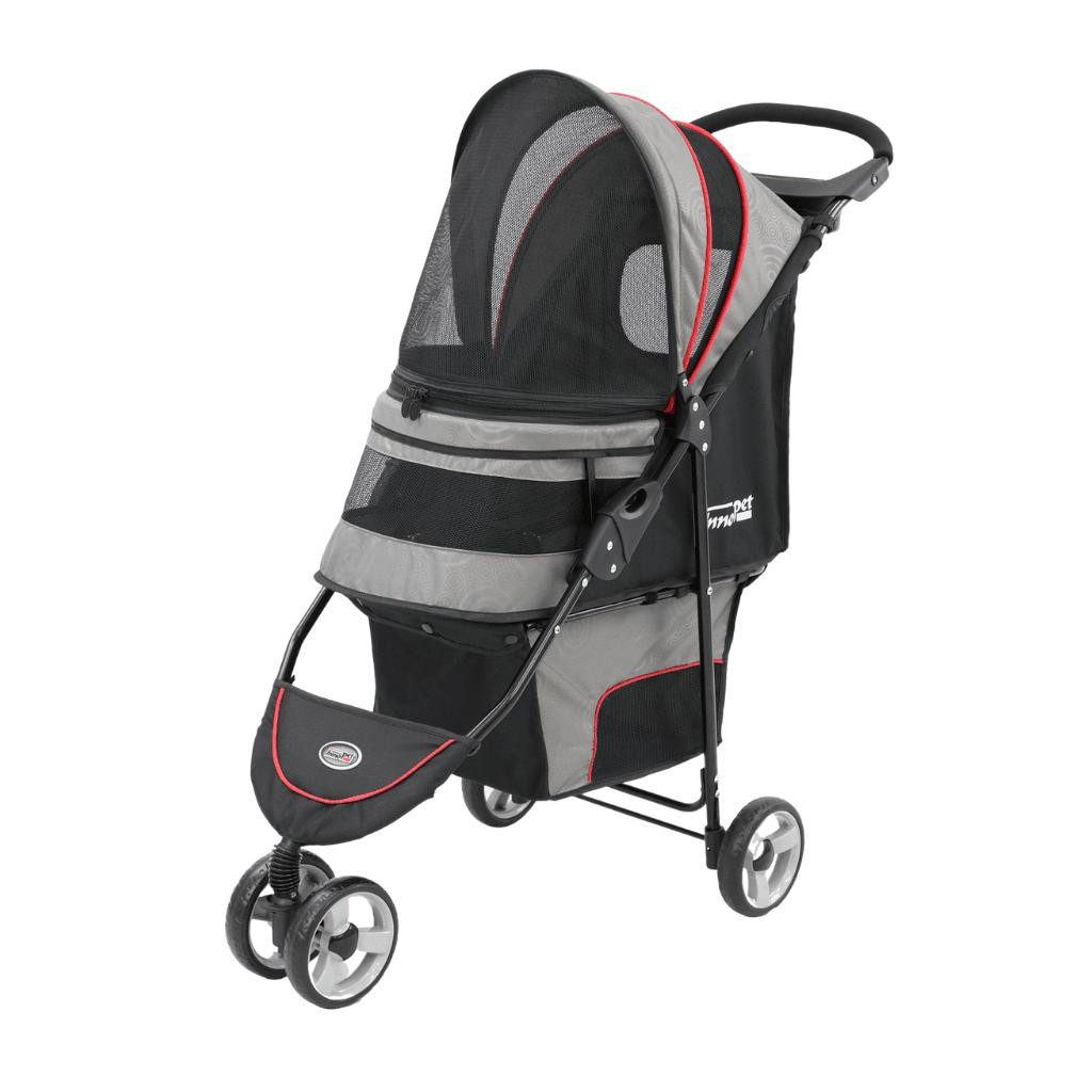 Innopet InnoPet® Avenue Dog & Cat Pram With Rain Cover | Grey/Red  IPS-033/SG Pets Own Us