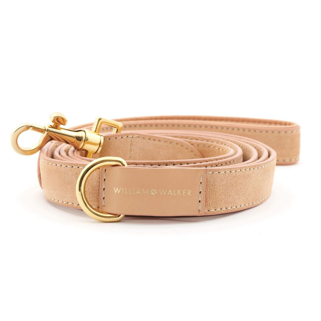 William Walker Suede Leather Dog Leash by William Walker - Coral  120023 Pets Own Us