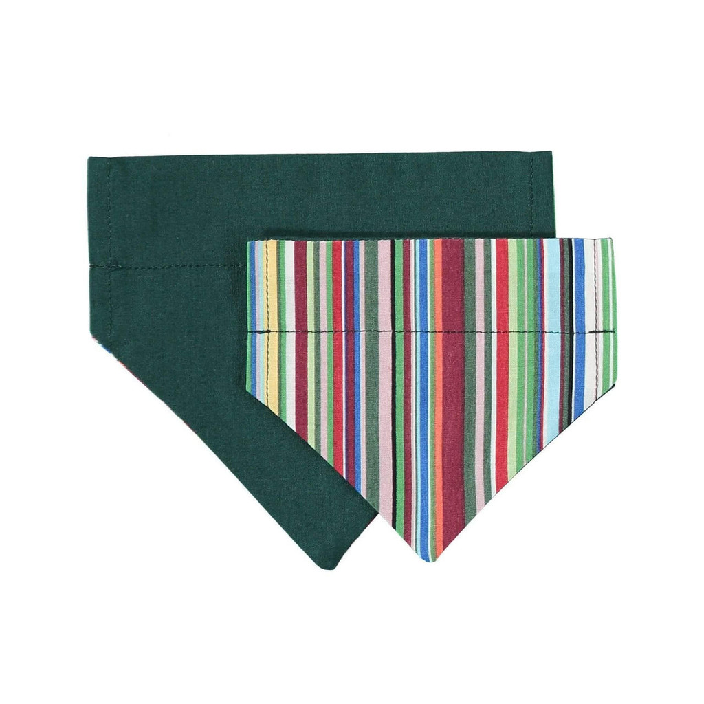  Baker & Bray | Striped Dog Bandana | Green   Pets Own Us