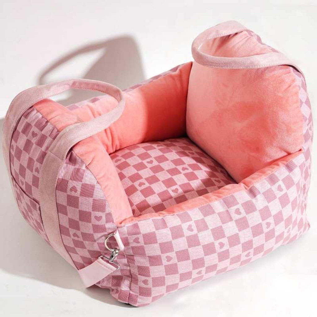  Julibee's Tartan Pet Car Seat | Pinky Heart  JUB-TAR-P Pets Own Us