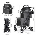  Beberoad Double Pet Stroller & Travel System | T1 | Black  T1-BLK Pets Own Us