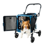  Ibiyaya BigBuddy 2-in-1 Pet Stroller & Soft Crate | Collapsible Wagon for Medium to Large Dogs & Cats | Crystal Teal  FS2480-CT Pets Own Us