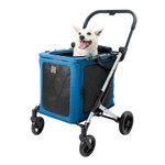  Ibiyaya BigBuddy 2-in-1 Pet Stroller & Soft Crate | Collapsible Wagon for Medium to Large Dogs & Cats | Crystal Teal  FS2480-CT Pets Own Us