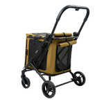  Ibiyaya BigBuddy 2-in-1 Pet Stroller & Soft Crate | Collapsible Wagon for Medium to Large Dogs & Cats | Camel  FS2480-C Pets Own Us