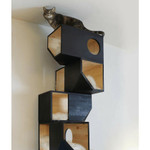  Catissa Climbing Cat House and Tower with Stairs | Wall Mounted | 4-Storey | Black   Pets Own Us