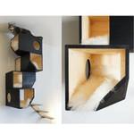  Catissa Climbing Cat House and Tower with Stairs | Wall Mounted | 4-Storey | Black   Pets Own Us