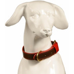 Baker & Bray Pimlico Dog Collar by Baker & Bray - Chocolate/Red   Pets Own Us