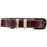 Baker & Bray Paris Croc Dog Collar by Baker & Bray - Burgundy/Stone   Pets Own Us