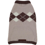 Baker & Bray Knitted Argyle Dog Sweater by Baker & Bray - Cappuccino   Pets Own Us