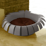 Pet Interiors Orthopedic Cat Bed By Pet Interiors- Grey Felt Crown   Pets Own Us