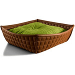 Pet Interiors Orthopedic Cat Bed By Pet Interiors- Brown Leather Bowl   Pets Own Us