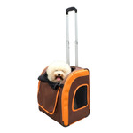  Ibiyaya Liso Backpack & Parallel Transport Pet Trolley | Orange/Brown  FC1705-BR Pets Own Us