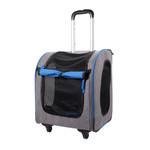 Ibiyaya Liso Backpack & Parallel Transport Pet Trolley | Slate/Sapphire  FC1705-GB Pets Own Us