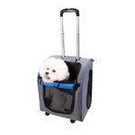  Ibiyaya Liso Backpack & Parallel Transport Pet Trolley | Slate/Sapphire  FC1705-GB Pets Own Us