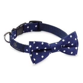 Oh Charlie Street Bowtie by Oh Charlie - Navy & White Dots   Pets Own Us