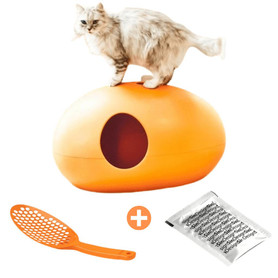 Sin Design Poopoopeedo Cat Litter by Sin Design - Orange   Pets Own Us