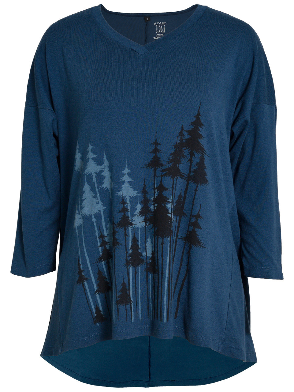 Shadow Trees V-Neck 3/4 Dolman Sleeve Tunic