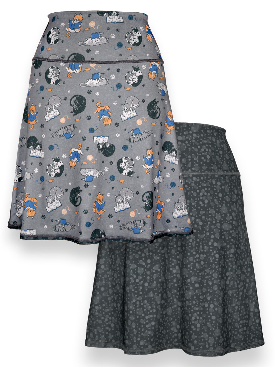 Reading Cats & Droplets Reversible Sport Skirt