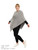Cotton Cable Space Dye Sweater Knit Pullover Poncho (Grey) Cotton Cable Space Dye Sweater Knit Pullover Poncho (Grey)