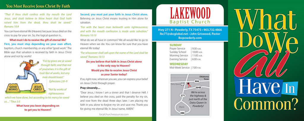 Back panel of “What Do We All Have in Common? – Green” gospel tract