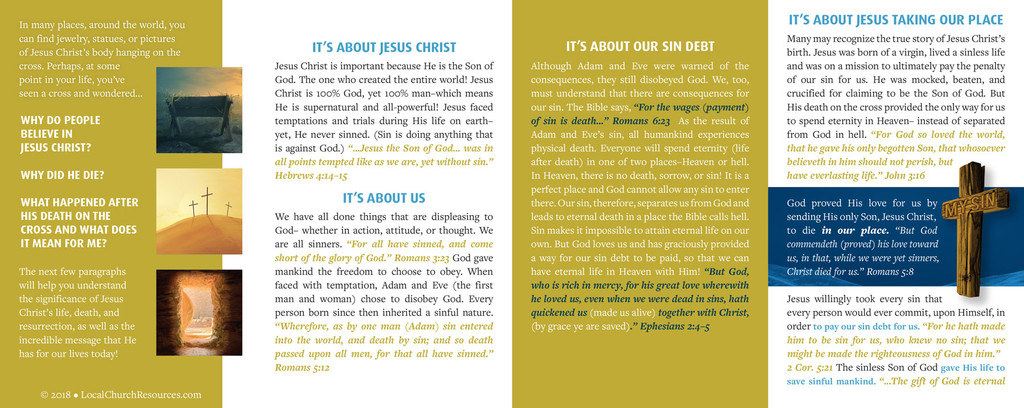 Inside panels of “Celebrating the Resurrection – Mountain” gospel tract