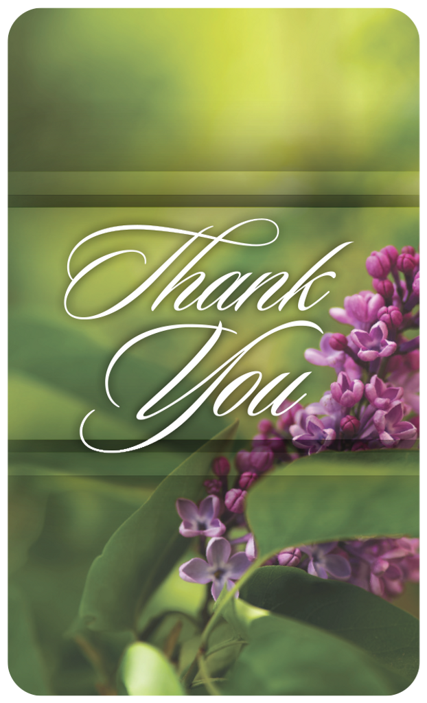 Thank You Purple Flower 3x5 Card