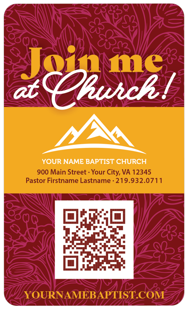 Join Me at Church Maroon Pattern