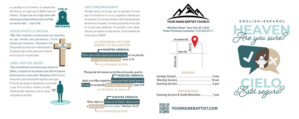 Back panel of “Are You Sure? – Bilingual (English & Spanish)” gospel tract