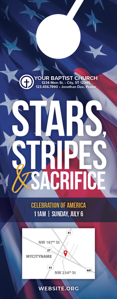 Stars, Stripes, and Sacrifice Door Hanger