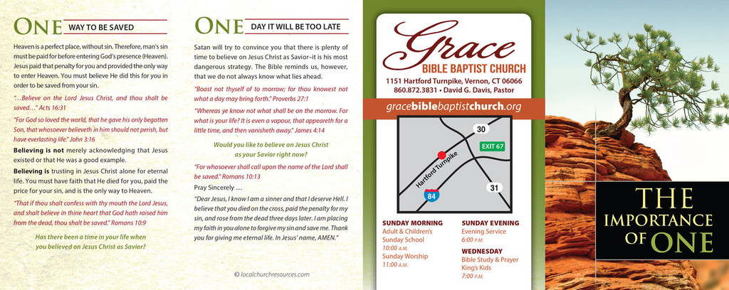 Back panel of “The Importance of One – Cliff” gospel tract