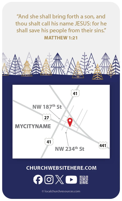 Merry Christmas Blue Line Trees