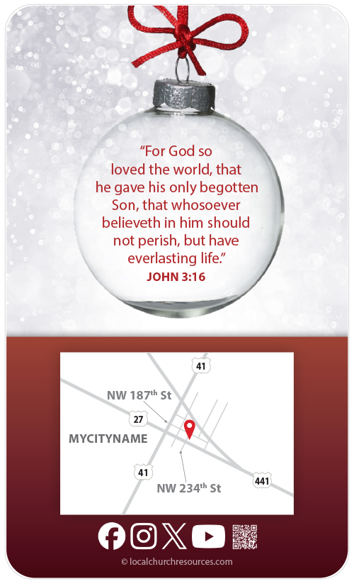 Merry Christmas Clear Ornament