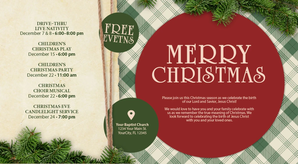 Merry Christmas Green Plaid